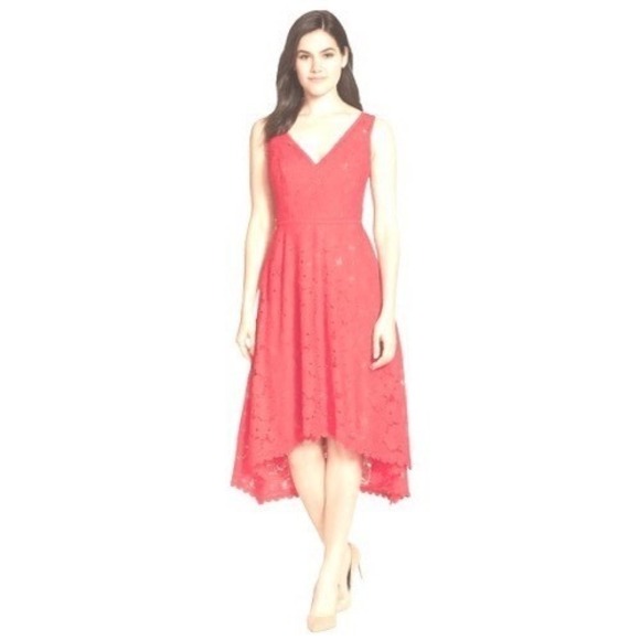 Adrianna Papell Dresses & Skirts - Adrianna Papell Coral Cutout Floral Dress‎ Size 4